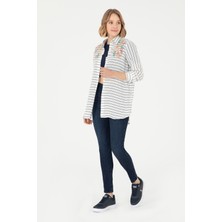 U.S. Polo Assn. Kadın Lacivert Gömlek Desenli 50289485-VR033