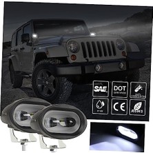 Oto Çizgi LED Spot Işık ve Beyaz Projektör Lens  Çakarlı Oval Çift Gözlü LED Off Road Lamba Motosiklet ve Iş Makinesi Projektörü 12V-85V