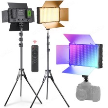 Kumandalı 800LEDLI Rgb Video Kamera Işığı Makyaj Dövme Işığı 800 LED Stüdyo Çekim Işığı