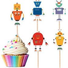 Parti Dükkanım Robot Temalı Şekilli Kürdan V1 - 10 Adet