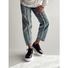 Nope21 Vegas Siyah  Deri Sneaker