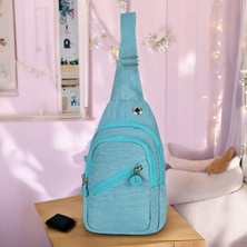 Günlük Body Bag Krinkıl Unisex Kulaklık Çıkışlı Çapraz Askılı Çanta Bel Omuz Çantası