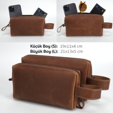 Design Craft Deri Unisex El Çantası - Slim Dopp Kit