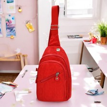 Günlük Body Bag Krinkıl Unisex Kulaklık Çıkışlı Çapraz Askılı Çanta Bel Omuz Çantası