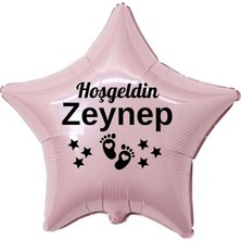 Ata Parti Dünyası Hoşgeldin Yazılı 18 Inç  Bebek Ayak Figürlü Folyo Balon