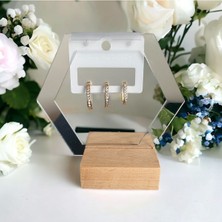 Asteria Jewelry Zirkon Taşlı Üçlü Küpe