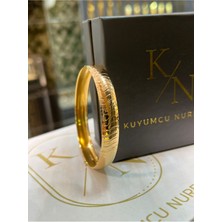Kuyumcu Nurettin 10 gr (Gram) Bronz Renk Yılan Derisi Desenli Işçiliksiz Yatırımlık Bilezik 22 Ayar Altın