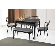 Erezoğulları Mobilya Ikon Buse Banklı Mdf Mutfak Masa Sandalye Takımı 70X110