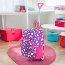 Shopiolog Çocuk Anaokulu Kreş Çekcekli Çanta 2 Bölmeli Suluklu Sırt Günlük Kullanım Baskılı Okul Öncesi Çanta