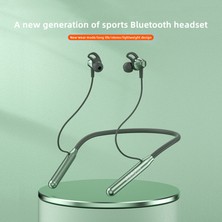 Amorus Lenovo Thinkplus BT10 Boyuna Monte Kulaklık Kablosuz Bluetooth 5.3 Kulaklık Stereo Ses Spor Boyun Asılı Kulaklık - Siyah / Yeşil (Yurt Dışından)