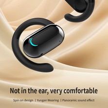 Amorus M-F9 Tek Kulak Kablosuz Bluetooth 5.3 Kulak Kancası Kulaklık Spor Koşu Müzik Kulaklık - Beyaz (Yurt Dışından)