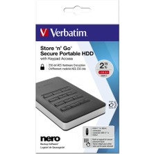 Verbatım 53403 -2 Tb HDD Incl. Keypad Usb3.1 Gen1 Şifrelemeli Harddisk