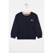 Zepkids Yakası Kaşkorse Detaylı Lacivert Renk Erkek Çocuk Sweatshirt