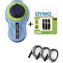 Dymo Junior Etiket Makinesi 3'lü Blisterli Siyah Yedek Şerit 9 mm x 3 m Renkli Kullanım İçin