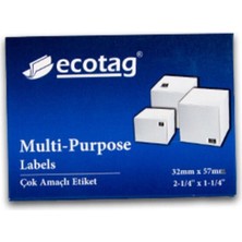 Ecotag Dymo Lw Etiket Muadili Etiket 32 mm x 57 mm - 1000 Ad - Beyaz