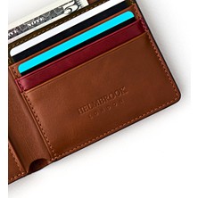 Helmbrook London Eldridge Erkek Taba Çok Renkli Deri Ince Tasarım Çok Bölmeli  Rfid Korumalı Cüzdan