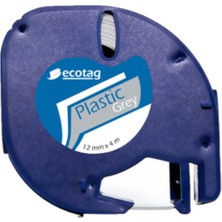 Ecotag Plus Dymo Letratag Muadili Thermal Plastik Şerit Etiket Gri 10'lu