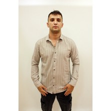 Twister Jeans Eg 1865 Çizgili Uzun Kol Erkek Gömlek Stone