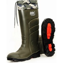 Polly Boot Kmf Boğazlı K.haki / Siyah Çizme No:44