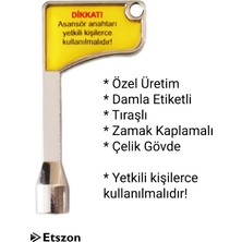 Etszon Asansör Kapı Açma Anahtarı Üçgen Anahtar Kaliteli 2 Adet