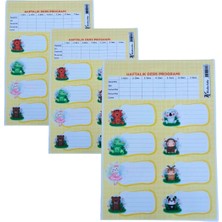 Glanart Kendinden Yapışkanlı Okul Etiketi-Kitap Defter Etikeli 3 Parça (24 Kitaplık)