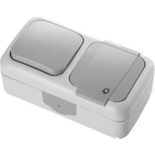 Viko Palmiye Sıva Üstü Nemliyer Anahtar+Kapaklı Topraklı Priz (90555481)