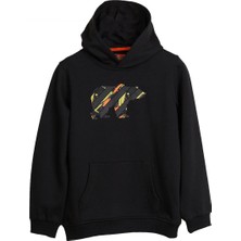 Bad Bear Mono Siyah Çocuk Kapüşonlu Sweatshirt