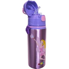 Glanart 600 ml Alüminyum Suluk Pipetli Boyun Askılı Mor