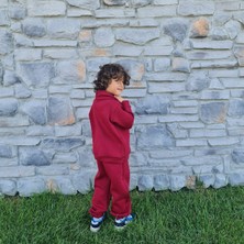 Bebeğime Çorap Çocuk Alt Üst Eşofman Kapüşonlu Kalın Kumaş Ikili Takım - Üç Iplik Şardonlu