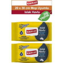 Koroplast Mop Uyumlu Extra Büyük Islak Temizlik Havlusu Beyaz Sabun Kokulu 200 Yaprak