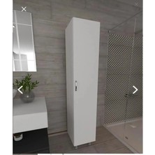 Pratik Mobilya Tek Kapaklı 5 Raflı Çok Amaçlı Banyo-Mutfak-Kilerdolabı