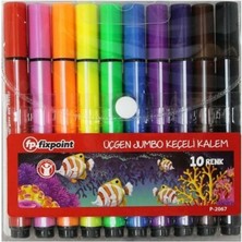 Fixpoint Keçeli Kalem 10 Renk Jumbo Üçgen
