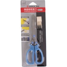 Comix 197MM Çok Amaçlı Evrak İmha Makası BIC371-B2741 7417 Mavi Renk Ofis ve Ev İçin