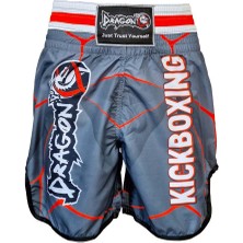 Dragon Do KB243 Kick Boks Şortu Kick Boxing Antrenman Şortu Gri Desenli Şort