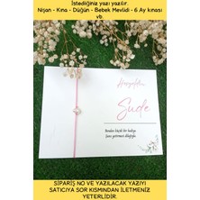 Emtory Home 25 Adet Pembe Inci Bileklik - Kişisel Yazı - 6 Ay Kına Hediye - Mevlit Hediyesi - Diş Buğdayı Hediye