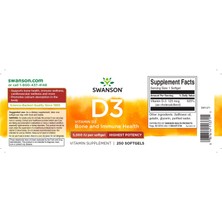 Swanson Vitamin D3  5000 Iu 250 Softgels