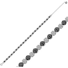 Kick Shop ​925 Ayar Gümüş Siyah Beyaz Su Yolu Bileklik