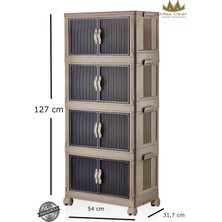 Missclean 4'lü Özel Set Çok Amaçlı Kapaklı Portatif İstiflenebilir Organizer Dolap Tekerlekli