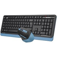 A4 TECH FG1035 Kablosuz Q Trk Optic Mouse Siyah/Mavi Multimedya Klavye - Mouse Set