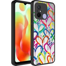 Cepte Aksesuar Xiaomi Redmi 12C Kılıf Aynalı Desenli Kamera Korumalı Parlak Zore Mirror Kapak-Kalp