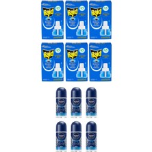 Raid Elektrolikit Sinek Kovucu Yedek Şişe 45 Gece 6 Adet+Nivea Rollon Fresh Active 25 ml 6 Adet