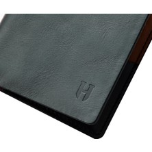 Helmbrook London Eldridge Erkek Siyah Çok Renkli Deri Ince Tasarım Çok Bölmeli  Rfid Korumalı Cüzdan