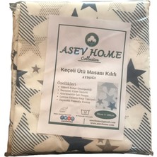 Asev Home İpli Ayarlanabilir Isıya Dayanıklı Keçeli Büyük Boy Ütü Masası Kılıfı Örtüsü Bezi 55X140CM Ayışığı