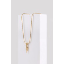 GEOMETRIC TRIANGLE GOLD TİTANYUM KOLYE
