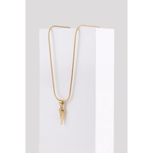 GEOMETRIC TRIANGLE GOLD TİTANYUM KOLYE