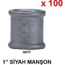 Infit 1" Siyah Manşon 1 Koli = 100 Adet