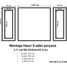 Pazar Dolu Montaja Hazır 5 Adet Çerçeve 2,5 Cm'lik (Pd-Set-5: 1760)