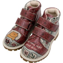 Çocuk Vegan Deri Çok Renkli Günlük Bot - Cold Rainy Night=Good Sleep Tasarım