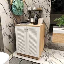 Yıldız Elegance Banyo Dolabı Çamaşır Makinesi Alt Luxe Ahsap Beyaz