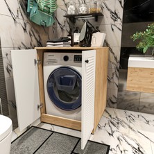 Yıldız Elegance Banyo Dolabı Çamaşır Makinesi Alt Luxe Ahsap Beyaz